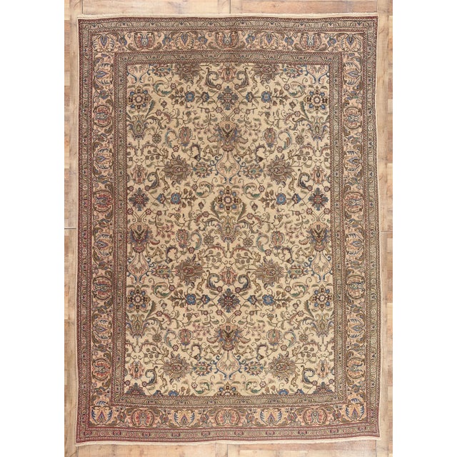 Late 20th Century Vintage Persian Tabriz Rug - 08'04 X 11'07 For Sale - Image 9 of 9