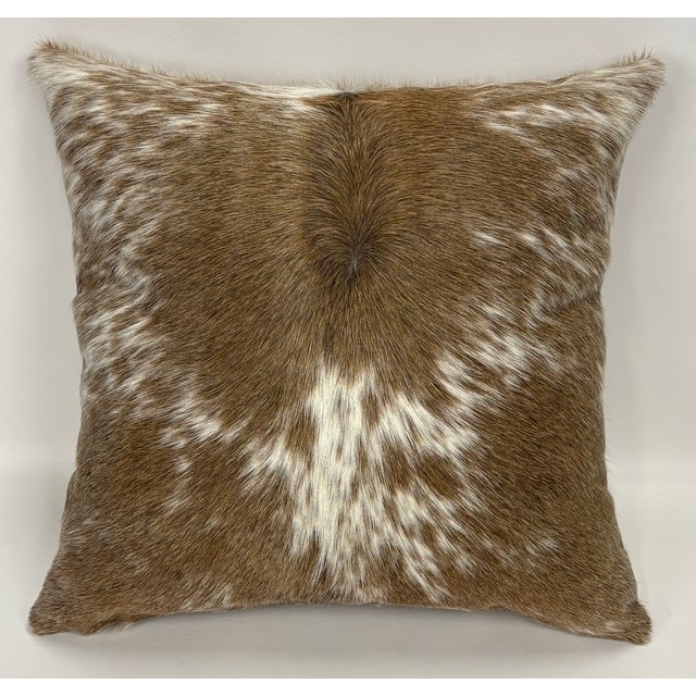 2020s Reversible 18” X 18” Premium Brazilian Speckled Cowhide Pillow Cover – Short Hair - Handcrafted by Pablo Sota Designs For Sale - Image 5 of 11
