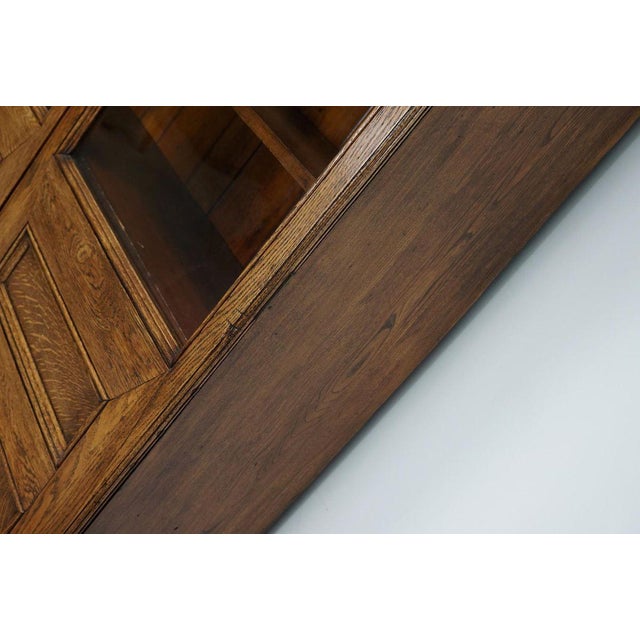 Brown Antique English Oak Bookcase, 1870s For Sale - Image 8 of 18