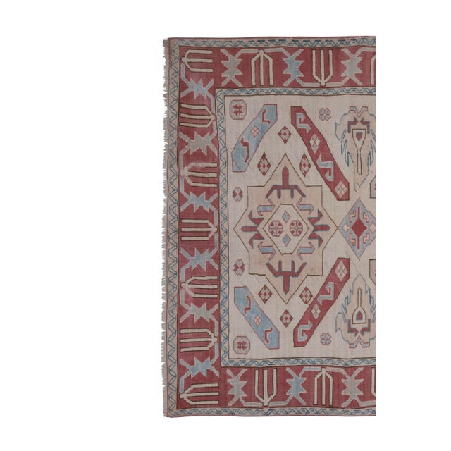 Turkish Oushak Rug With Mid-Century Modern Style in Soft Muted Colors 5'9" X 8'5" For Sale - Image 4 of 11