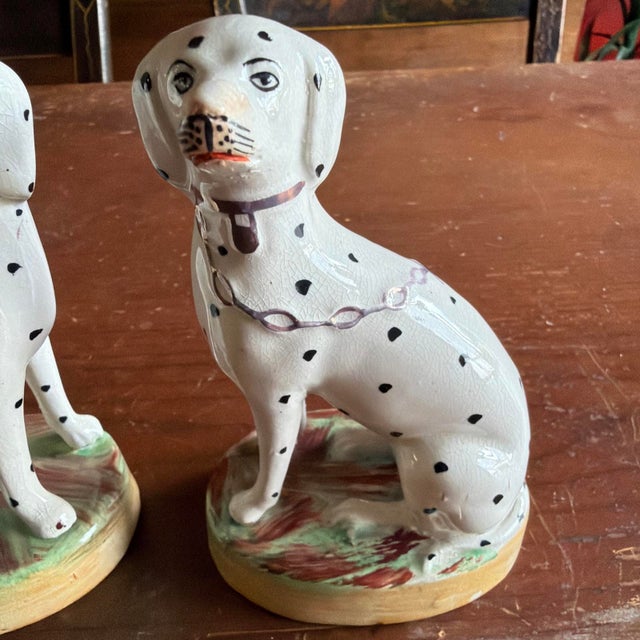 Farmhouse A Very Nice Pair of Antique Staffordshire Dalmatian Figures, Circa 1870 For Sale - Image 3 of 18