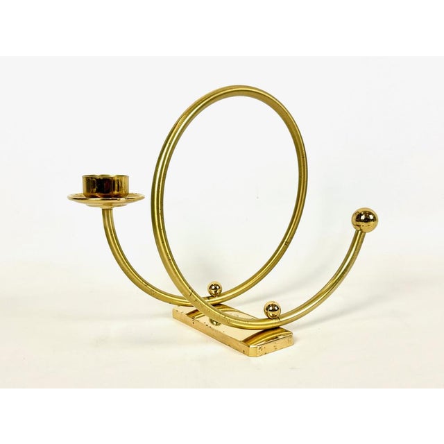 German Postmodern Brass Candleholder, 1980s For Sale - Image 9 of 11