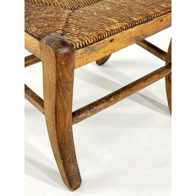 Petite Antique Primitive French Rush Footstool For Sale In Atlanta - Image 6 of 10