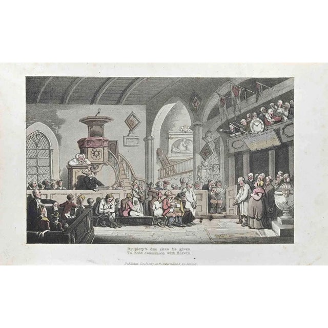 Thomas Rowlandson, By Piety's Due Rites tis Given, Etching, 1817 For Sale