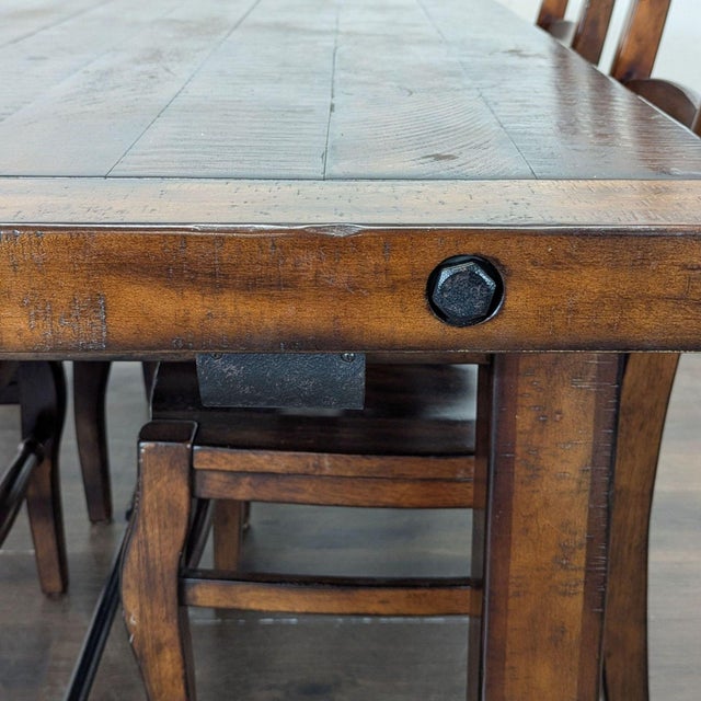 Pottery Barn Benchwright Rustic Wood Extendable Dining Table With 4 Wynn Chairs For Sale - Image 10 of 14