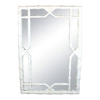 Late 20th Century Fretwork Faux Bamboo Mirror For Sale