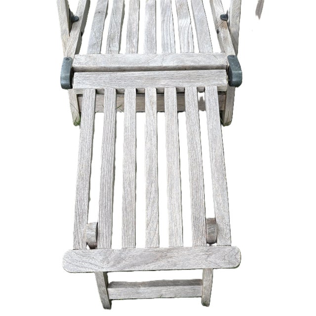 Early 20th Century British Teak Steamer Chairs With Solid Brass Hardware For Sale - Image 9 of 13
