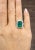 8.20 Ct Gia Certified Natural Zambian Emerald & Diamond Ring Size 6.5 For Sale - Image 4 of 9