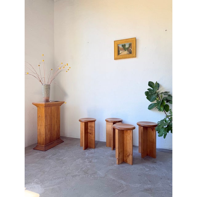 Vintage Oak Stools, 1950s, Set of 4 For Sale - Image 4 of 18