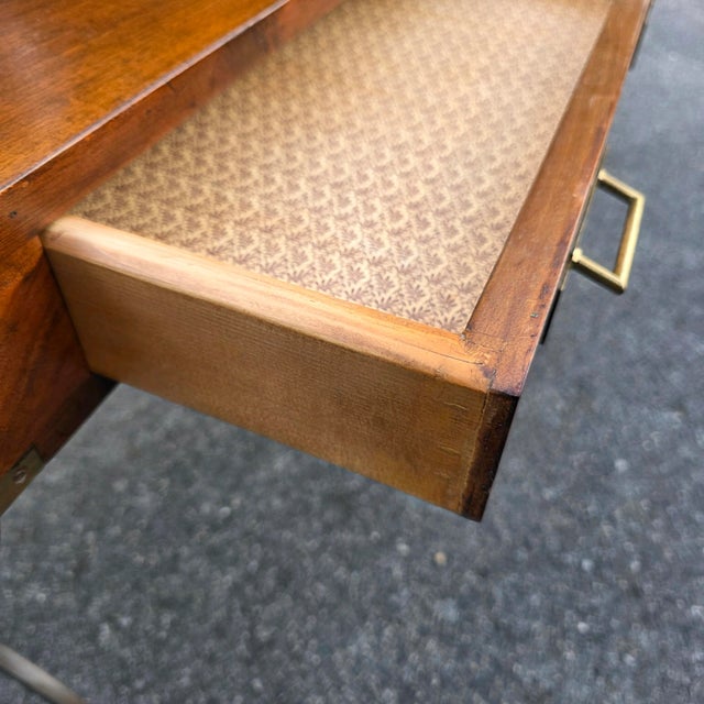 Wood Antique Late 19th/Early 20th Century Italian Rosewood and Walnut Wrought-Iron Campaign Desk For Sale - Image 7 of 9
