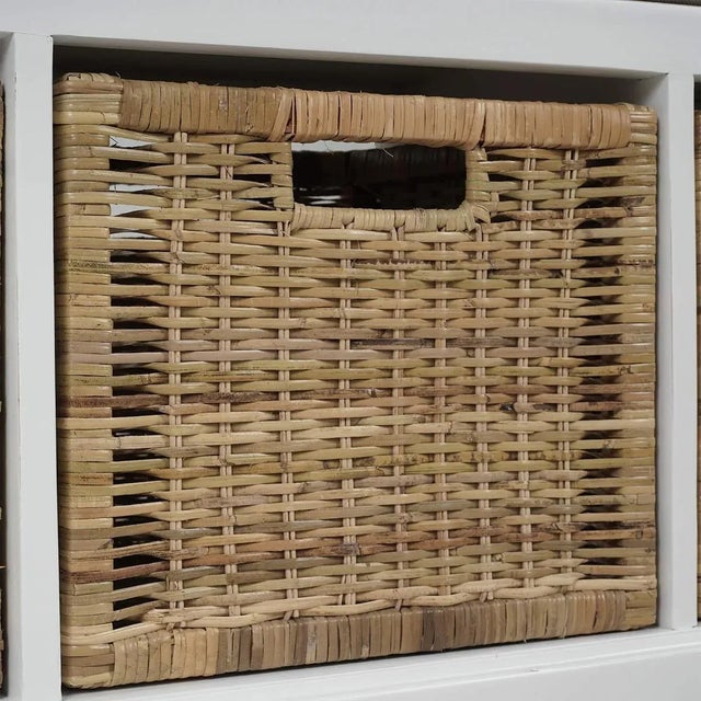 Wood Coastal Storage Bench With Cushion For Sale - Image 7 of 9