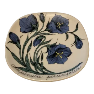 Vintage Design: Esteri Tomula Arabia Finland Botanica Wall Plate Campanula Persicifolia / Peach-Leaved Bellflower