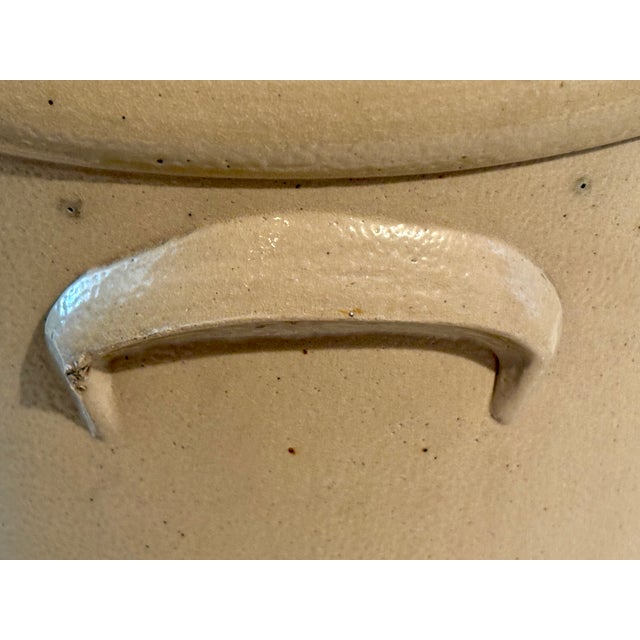 Early Red Wing Pottery 3 Gallon Stoneware Crock Bee Sting Salt-Glaze Design and Applied Handles For Sale - Image 11 of 14