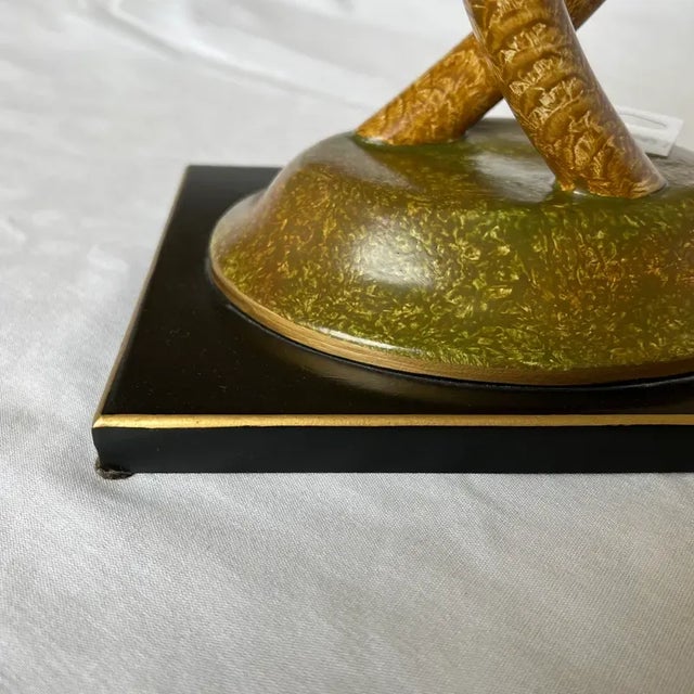 Green 1990s Italian Metal Two Lights Palm Tree Candle Holders - a Pair For Sale - Image 8 of 10