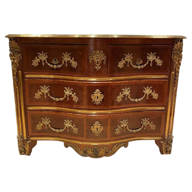 19th Century French Louis XV Kingwood, Tulipwood and Ormolu Chest of Drawers For Sale
