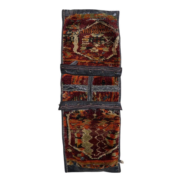 1920s, Handmade Antique Collectible Persian Kurdish Saddle Bag Rug For Sale