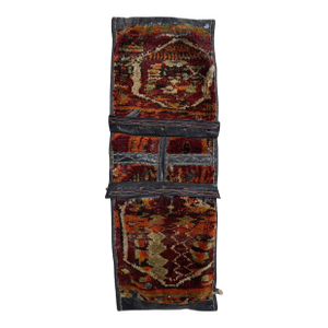 1920s, Handmade Antique Collectible Persian Kurdish Saddle Bag Rug