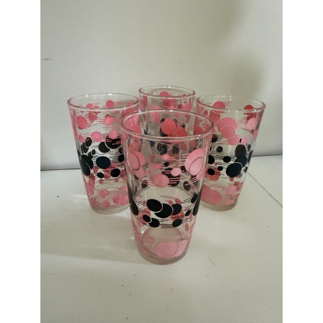 Vintage 1950s Hazel-Atlas "Atomic" Tallboy Tumbler Glasses - Set of 4 For Sale - Image 9 of 11