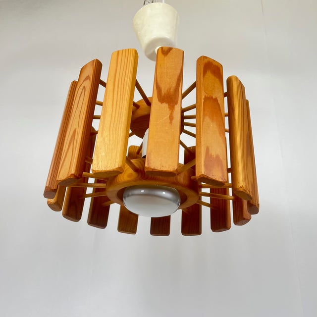 Wood Mid-Century Modern Scandinavian Pine Suspension, 1970s For Sale - Image 7 of 16