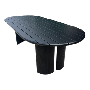 Restoration Hardware Striata Aluminum Rectangular Dining Table – 96” in Iron Finish