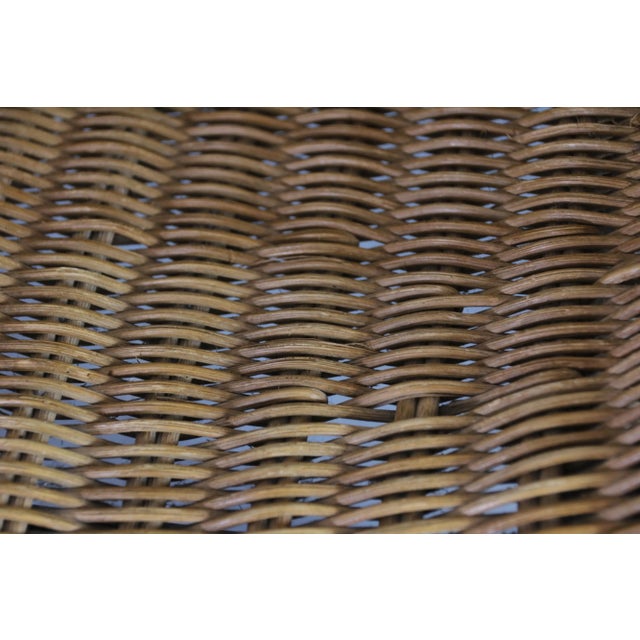 1950s Mid-Century Wicker Table and Chairs, Set of 3 For Sale - Image 5 of 18