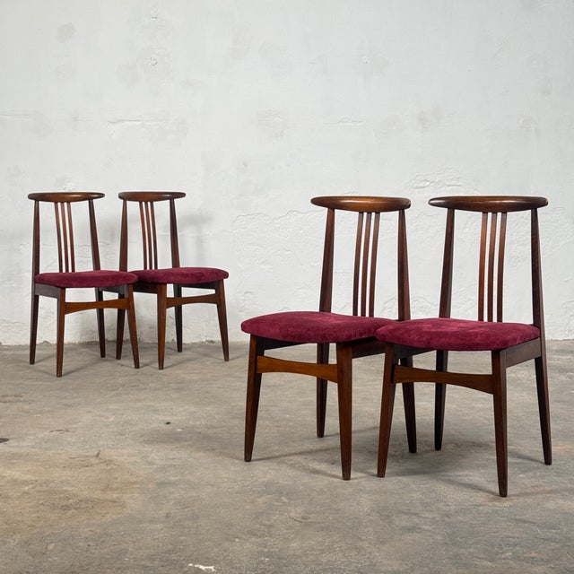 Brown Polish Dining Chairs attributed to M. Zielinski, 1960s, Set of 5 For Sale - Image 8 of 9