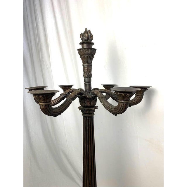 Traditional Empire Candelabras in Bronze, France, Set of 2 For Sale - Image 3 of 6