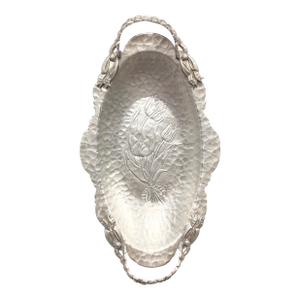 1960s Hammered Aluminum Tulip Tray