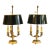 Circa 1920 Pair of French Bronze and Marble Bouillotte Lamps For Sale