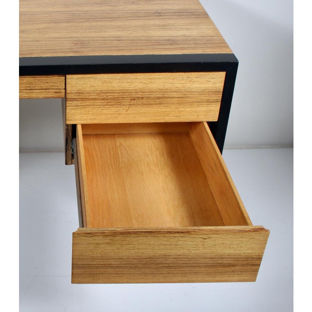 1970s Harvey Probber Zebrano & Ebonized Mahogany Two Drawer Desk For Sale - Image 10 of 12