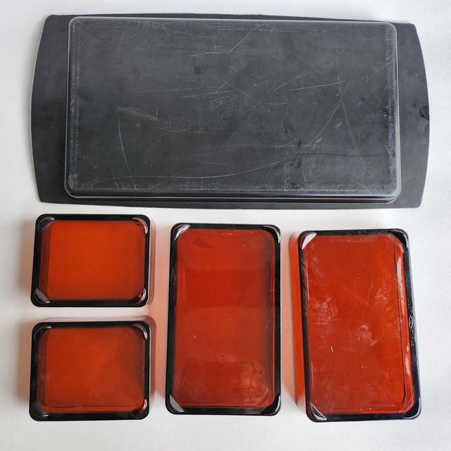 Vintage Vereco France Snack, Aperitif or Hors d'Oeuvre Tray Set, 5 Pieces For Sale - Image 10 of 11