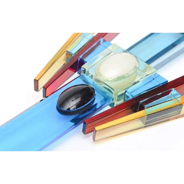 Glass Vintage Murano Signed Venini Rare Glass Sword Sculpture Italian For Sale - Image 7 of 10