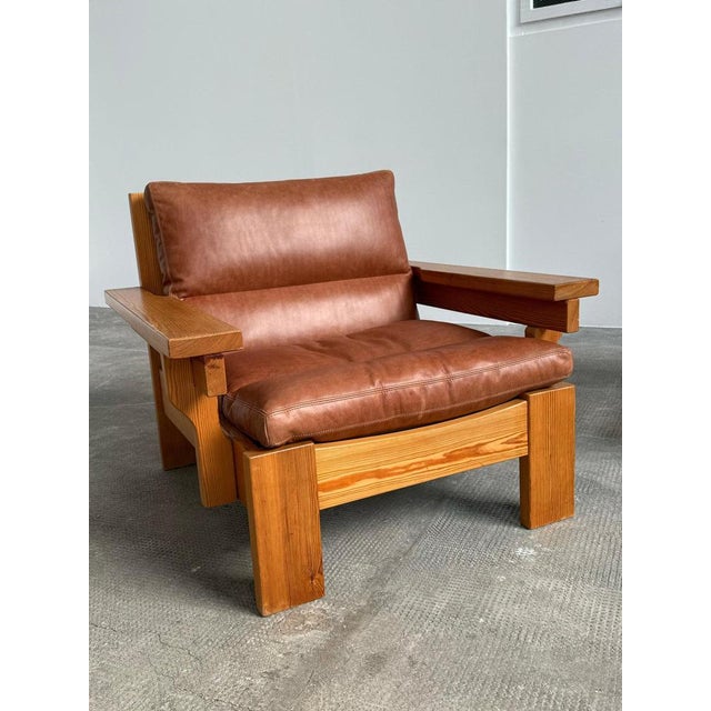 Modular Sectional Sofa in Pine and Leather, 1970s, Set of 6 For Sale - Image 16 of 18