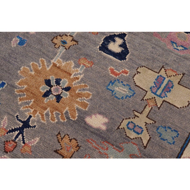 Boho Chic Oushak Braxton Gray/Blue Wool Rug - 8'4'' X 11'3'' For Sale - Image 4 of 8