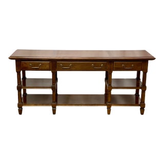 Vintage Ethan Allen Mahogany Italian Provincial Console Table For Sale