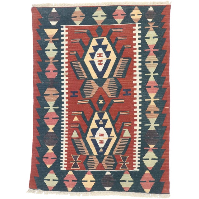 Vintage Persian Shiraz Kilim Rug - 03'00 X 04'01 For Sale - Image 9 of 9