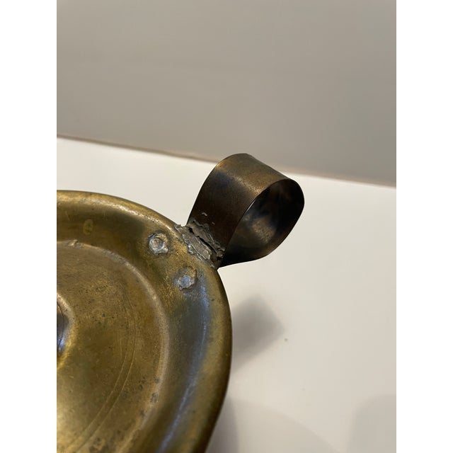 Antique English Brass Chamberstick For Sale - Image 6 of 8