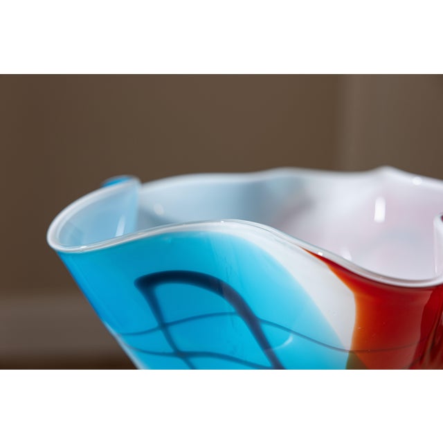 Glass Large Late 20th Century Abstract Hand-Blown Studio Art Glass Vessel For Sale - Image 7 of 9