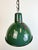 Green Industrial Green Enamel Factory Pendant Lamp, 1960s For Sale - Image 8 of 18