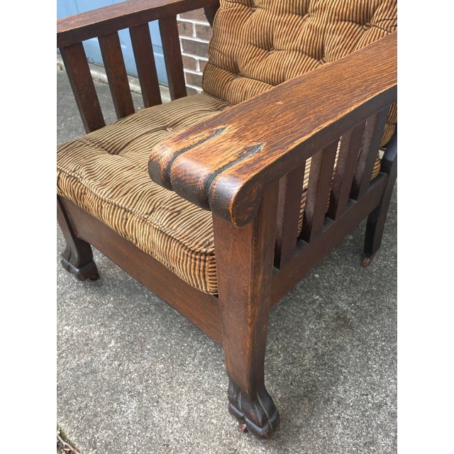 Antique Late 1800s Reclining Paw Foot Morris Attributed Chair For Sale - Image 11 of 12