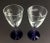 Mid-Century Modern Vintage Etched Cobalt Crystal Stemware - a Pair For Sale - Image 3 of 9