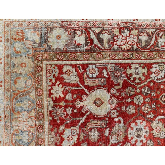 Mid 20th Century Vintage Persian Sultanabad-Mahal With All-Over Sub-Geometric Floral Design 7'1 X 11'6 For Sale - Image 10 of 13