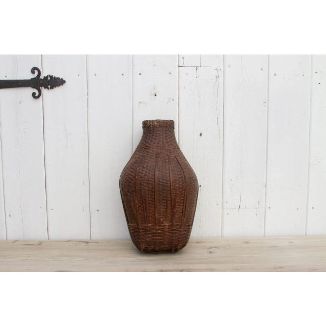 Brown Early 20th Century Rattan Nepalese Bottle For Sale - Image 8 of 8