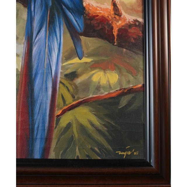 Contemporary Contemporary "Symphony of Colors 1" Contemporary Macaw Painting by M. Toyib, Framed For Sale - Image 3 of 3