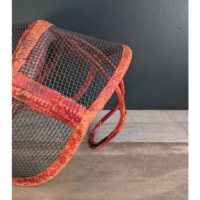 Vintage Black Mesh and Brown Leather Fencing Mask Chairish