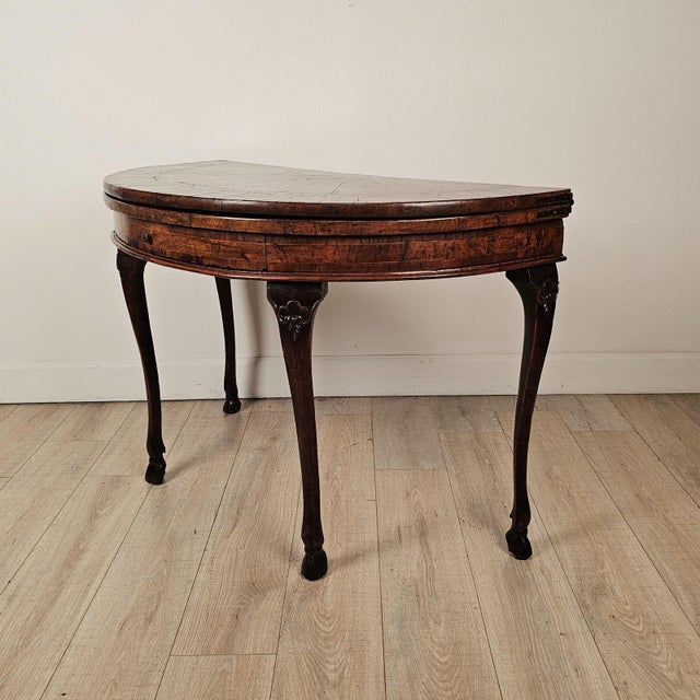 Mid 18th Century Italian Baroque Olive & Walnut Folding Table, Possibly Venetian, Circa 1760 For Sale - Image 5 of 16