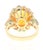 6.74 Carat Fire Opal Sapphire Diamond 14 Karat Yellow Gold Cocktail Ring Size 7 For Sale In Los Angeles - Image 6 of 8