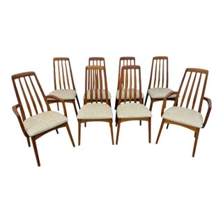 Vintage Danish Modern Teak "Eva" Style Dining Chairs - Set of 8 For Sale