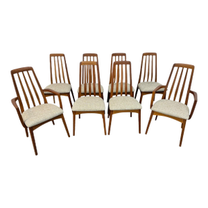 Vintage Danish Modern Teak "Eva" Style Dining Chairs - Set of 8