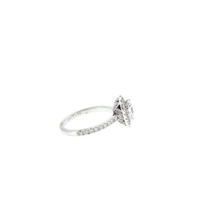 Neil Lane Neil Lane 1.00ctw Pear Diamond Halo Engagement Ring 14k White Gold Size 6.75 For Sale - Image 4 of 6